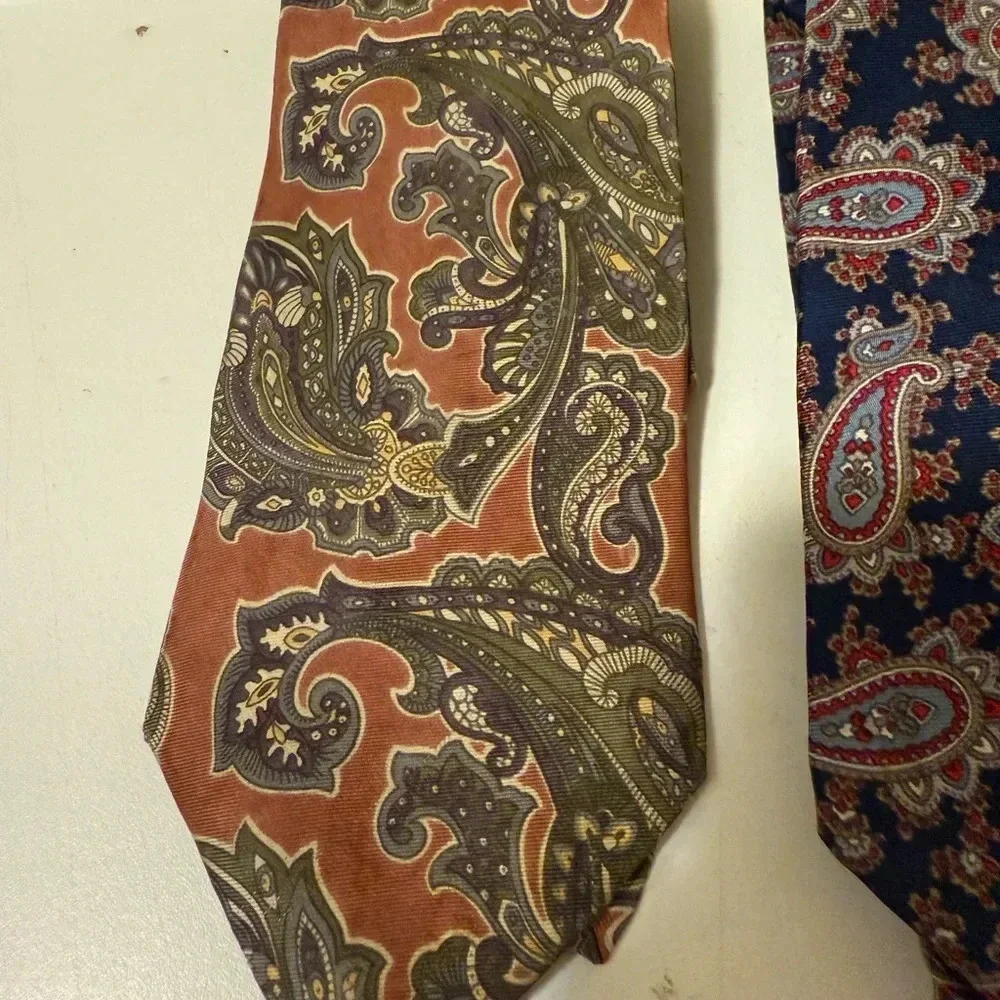 Two gorgeous Christian Dior, silk ties with absolutely beautiful colors / prints